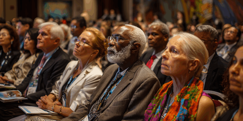 Attentive audience at a conference